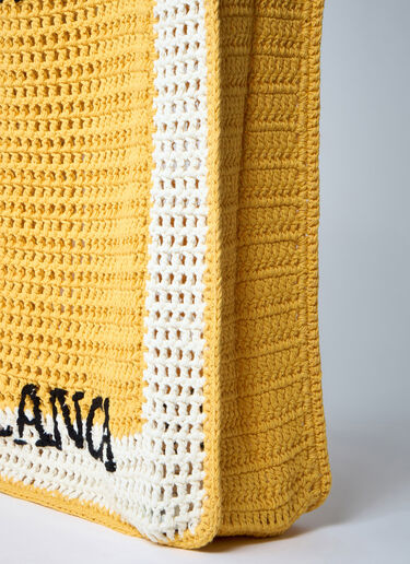 Casablanca Crochet Logo Motif Tote Bag Yellow cbl0247023