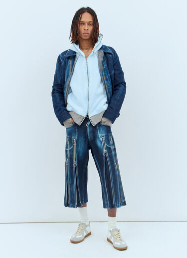 Adjustable-Fit Zip Shorts Charlie Constantinou Adjustable-Fit Zip Shorts Blue cco0156005