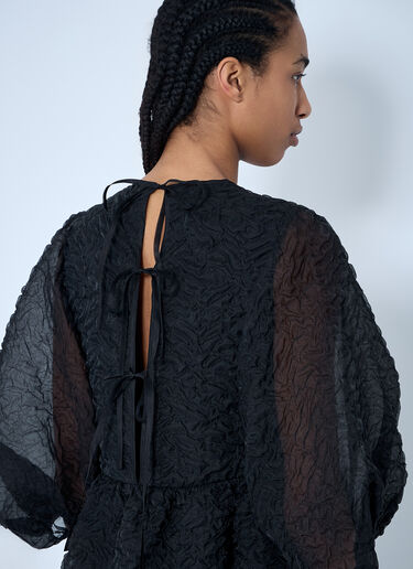 Cecilie Bahnsen 카르멘 질감 마감 미디 원피스  블랙 cec0260001