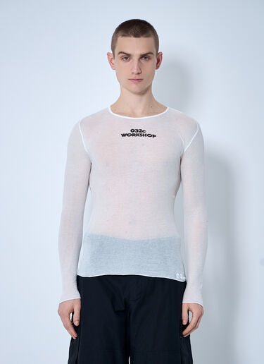 032C Knit Logo Print Top White cee0160007