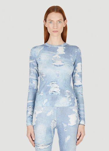 Abime Denim Effect Long Sleeve Top 032C Abime Denim Effect Long Sleeve Top Blue cee0248006