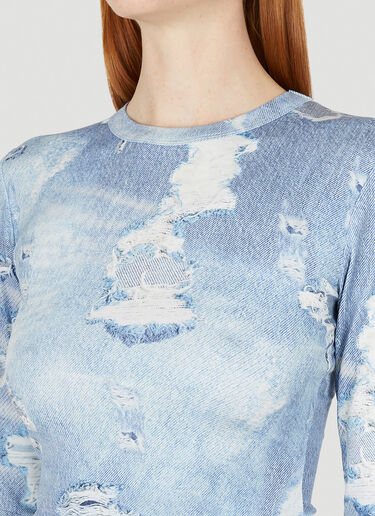 Abime Denim Effect Long Sleeve Top 032C Abime Denim Effect Long Sleeve Top Blue cee0248006