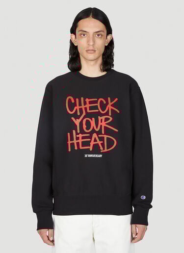 Champion x Beastie Boys 체크 유어 헤드 스웨트셔츠 블랙 cha0152004