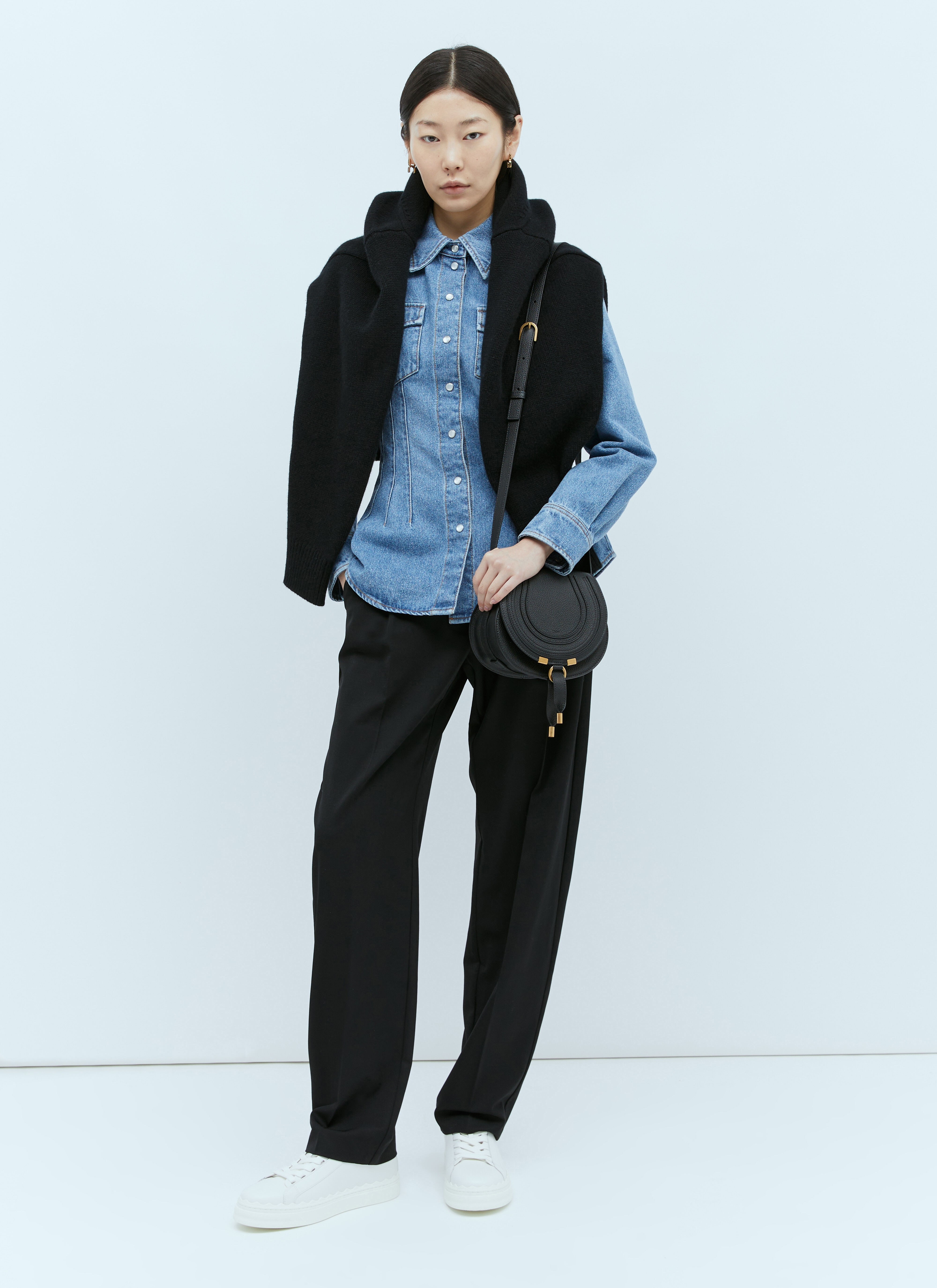 Chloe★ Marcie black small saddle bag 新作! Chloé Women's' Marcie Small Saddle Bag in Black | LN-CC®