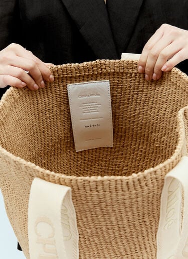 Large Woody Basket Tote Bag Chloé Large Woody Basket Tote Bag Beige chl0256024