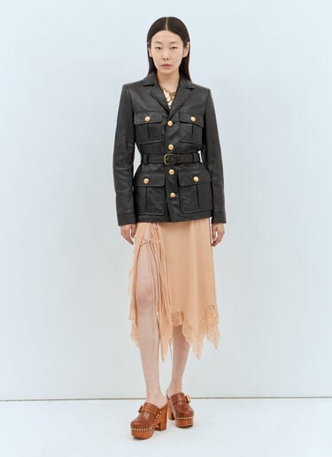 Chloé 실용적인 가죽 재킷  블랙 chl0257015