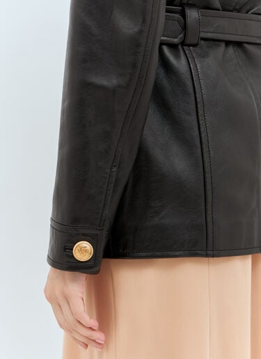 Chloé 실용적인 가죽 재킷  블랙 chl0257015