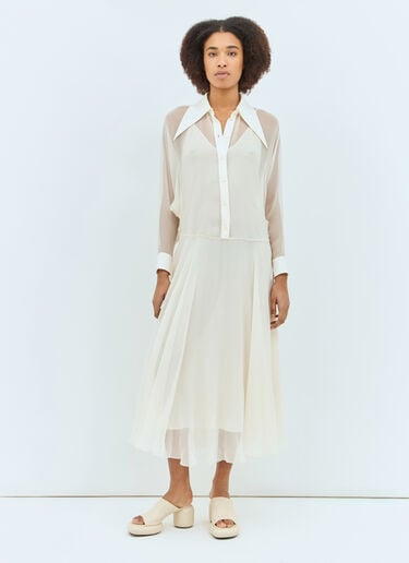 Chloé Silk Shirt Dress Off white chl0257041