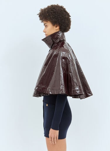 Chloé 래커 마감 크롭 판초 브라운 chl0258010