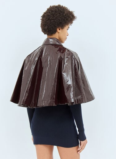 Chloé 래커 마감 크롭 판초 브라운 chl0258010