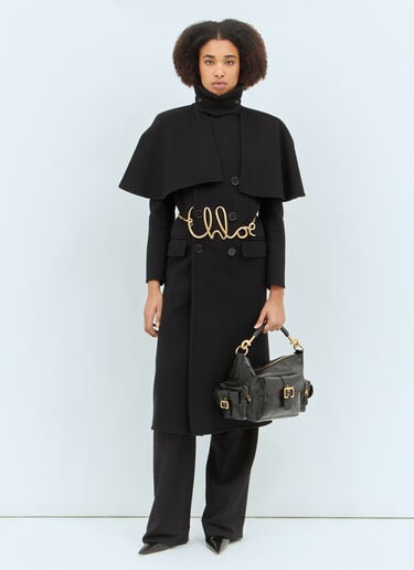 Double-Face Wool Long Coat Chloé Double-Face Wool Long Coat Black chl0258011