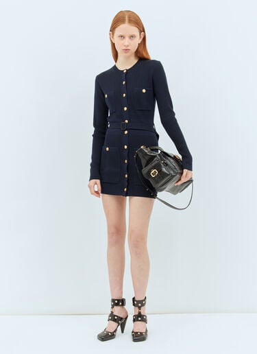 Chloé Long Wool Fitted Cardigan Navy chl0258013