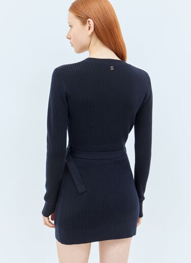 Chloé Long Wool Fitted Cardigan Navy chl0258013