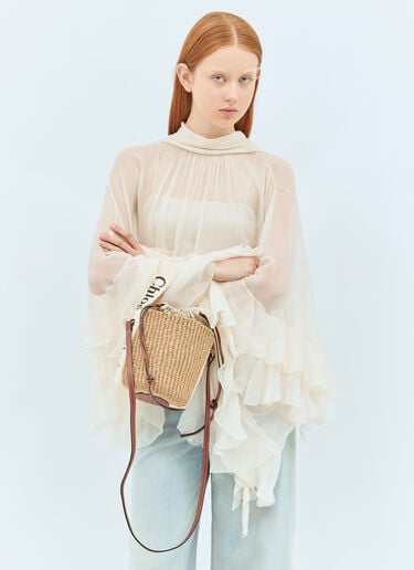 Chloé 스몰 우디 바스켓 백 화이트 chl0258036
