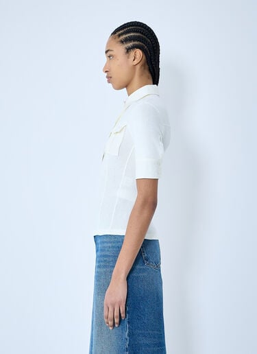 Chloé Logo Motif Polo Top White chl0259014