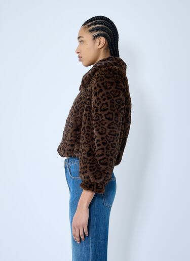 Chloé 페이크 퍼 크롭 보머 재킷 브라운 chl0259020