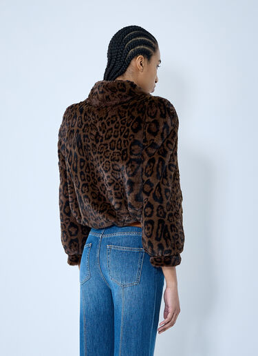 Chloé 페이크 퍼 크롭 보머 재킷 브라운 chl0259020