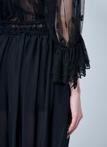 Chloé Embroidered Lace Ruffle Top Black chl0260002