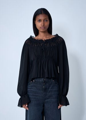 Chloé Lace-Trim Top Black chl0261004
