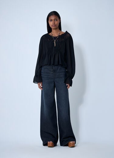 Chloé Lace-Trim Top Black chl0261004