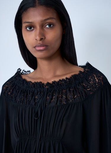 Chloé Lace-Trim Top Black chl0261004