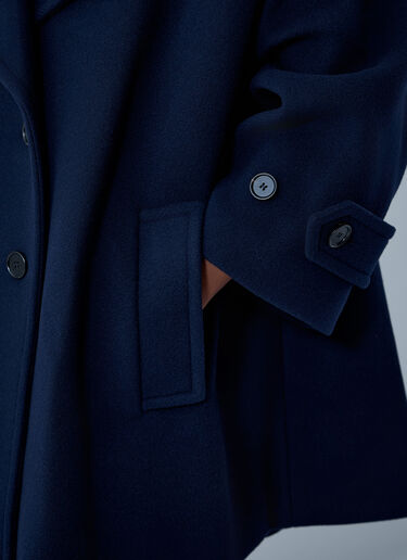 Chloé Double-Breasted Wool-Blend Coat Navy chl0261011