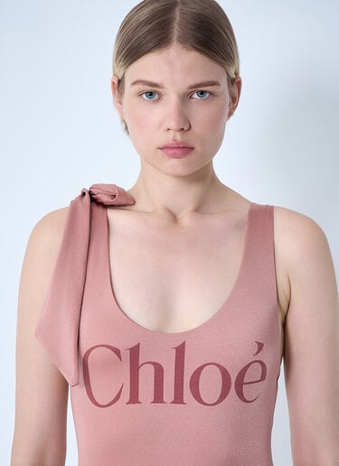 Logo Motif Swimsuit Chloé Logo Motif Swimsuit Pink chl0261021