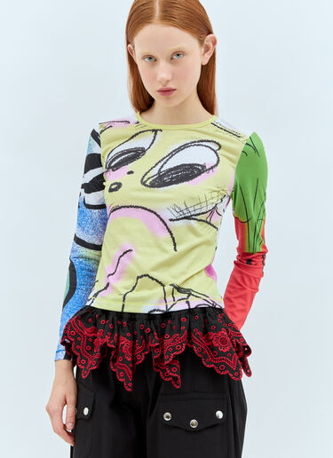 Fitted Printed Jersey Top Chopova Lowena Fitted Printed Jersey Top Multicolour cho0258004