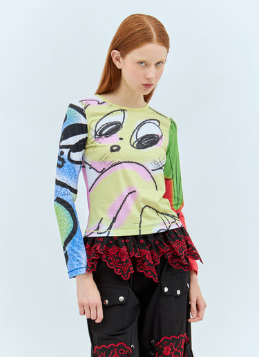 Fitted Printed Jersey Top Chopova Lowena Fitted Printed Jersey Top Multicolour cho0258004