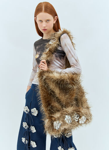フェイクファー ショルダーバッグ Chopova Lowena フェイクファー ショルダーバッグ ブラウン cho0258011