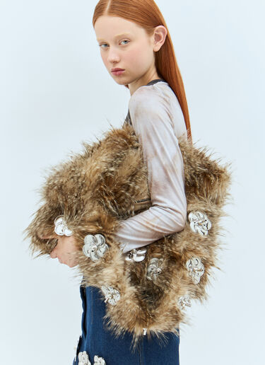 フェイクファー ショルダーバッグ Chopova Lowena フェイクファー ショルダーバッグ ブラウン cho0258011