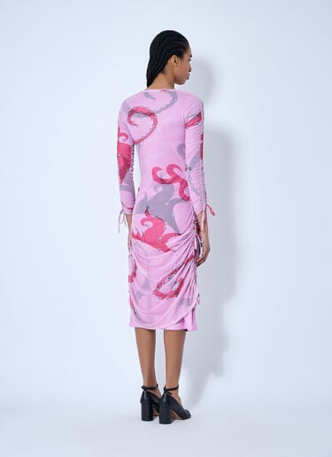 Ruched Printed Mesh Dress Chopova Lowena Ruched Printed Mesh Dress Pink cho0260001