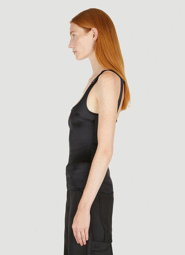 Courrèges 새틴 스퀘어 탑 블랙 cou0249012
