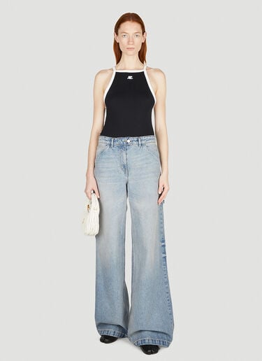 Courrèges Contrast Trim Tank Top Black cou0251035