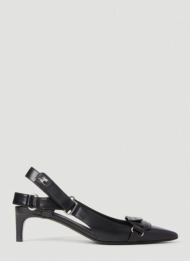 Courrèges 레이서 슬링백 힐 슈즈 Black cou0251042