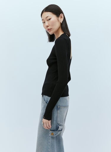 松紧袖口罗纹针织毛衣 Courrèges 松紧袖口罗纹针织毛衣 黑色 cou0253042