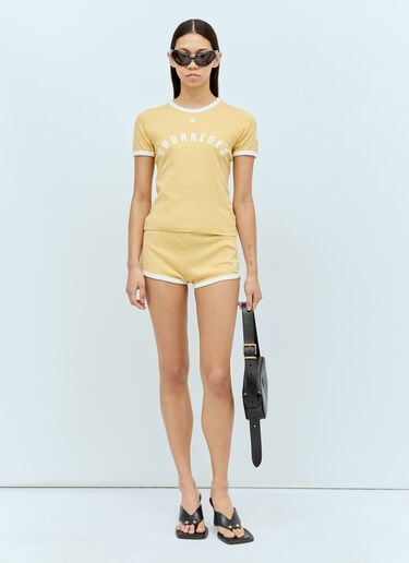 Courrèges 대조적인 프린트 티셔츠 옐로우 cou0255020