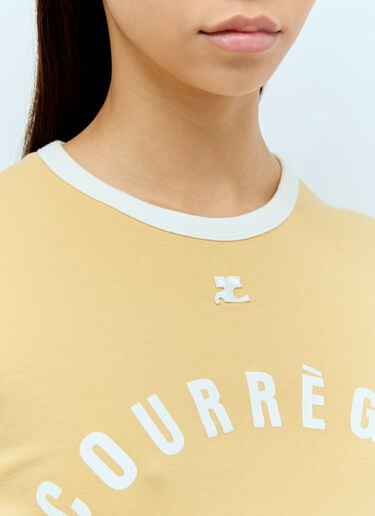 Courrèges 대조적인 프린트 티셔츠 옐로우 cou0255020