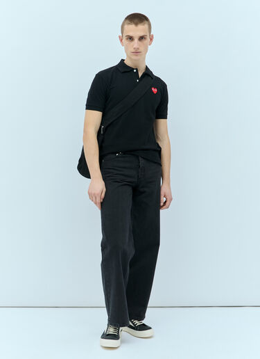 Comme Des Garçons PLAY 徽标贴饰 Polo 衫 黑色 cpl0355003