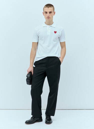 Logo Patch Polo Shirt Comme Des Garçons PLAY Logo Patch Polo Shirt White cpl0355004