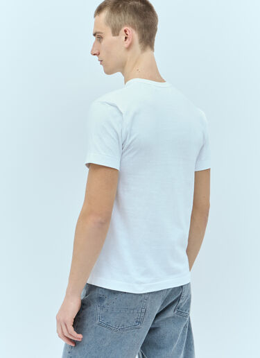 Comme Des Garçons PLAY 로고 패치 티셔츠 화이트 cpl0355012