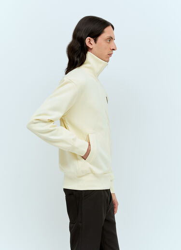 Comme Des Garçons PLAY 徽标贴饰拉链运动衫  米色 cpl0355026