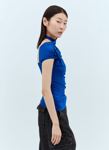 Asymmetric Draped Jersey Top Coperni Asymmetric Draped Jersey Top Blue cpn0255006