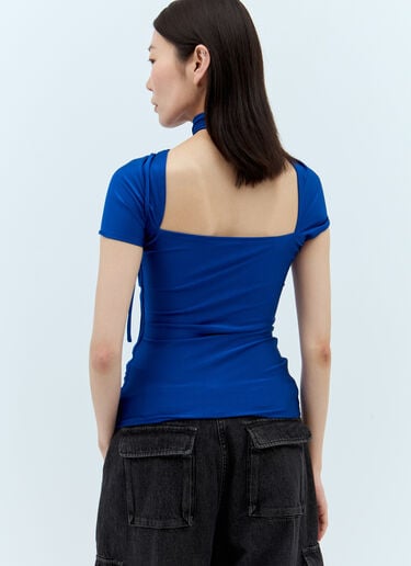 Asymmetric Draped Jersey Top Coperni Asymmetric Draped Jersey Top Blue cpn0255006