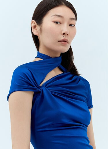 Asymmetric Draped Jersey Top Coperni Asymmetric Draped Jersey Top Blue cpn0255006