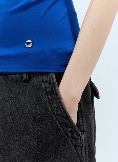Asymmetric Draped Jersey Top Coperni Asymmetric Draped Jersey Top Blue cpn0255006