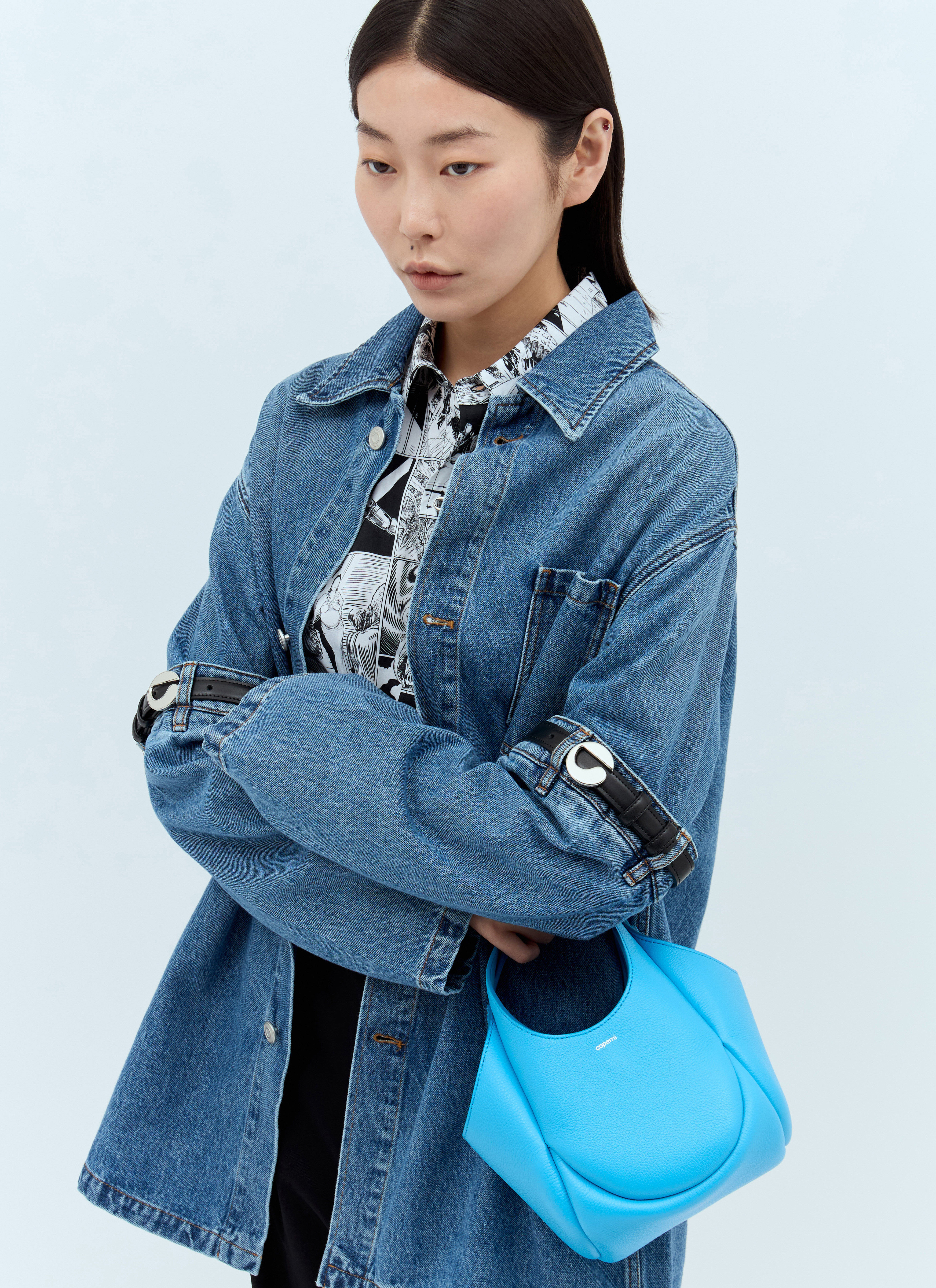 トートバッグ Coperni SS25 DENIM MINI SWIPE BAG (COPBA01BIS252 BLUE) Coperni Mini denim Swipe Bag | TheDoubleF