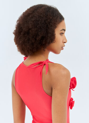 Coperni Asymmetric Flower Gown Red cpn0257003