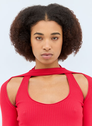 Long Sleeve Cut-Out Knit Top Coperni Long Sleeve Cut-Out Knit Top Red cpn0257008