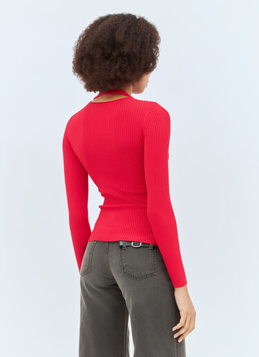 Long Sleeve Cut-Out Knit Top Coperni Long Sleeve Cut-Out Knit Top Red cpn0257008